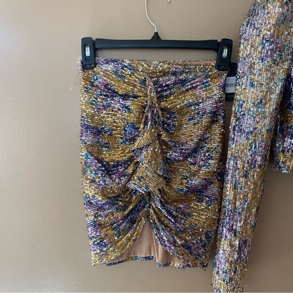 NWT Nookie Forever Set dress sequin two pc crop top mini skirt XS - Picture 10 of 12